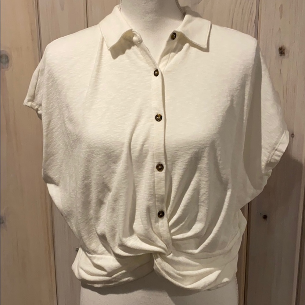 Nieman Marcus Ivory Crop Top